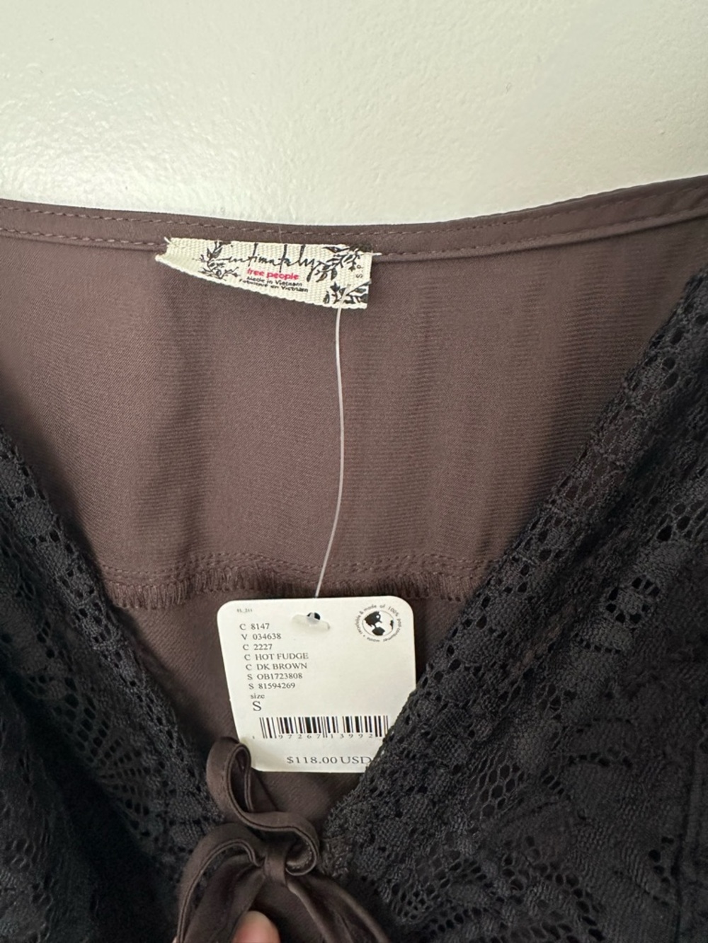 FREE PEOPLE Intimately FP Country Side Maxi Satin Slip Dress In Hot Fudge - Picture 4 of 5